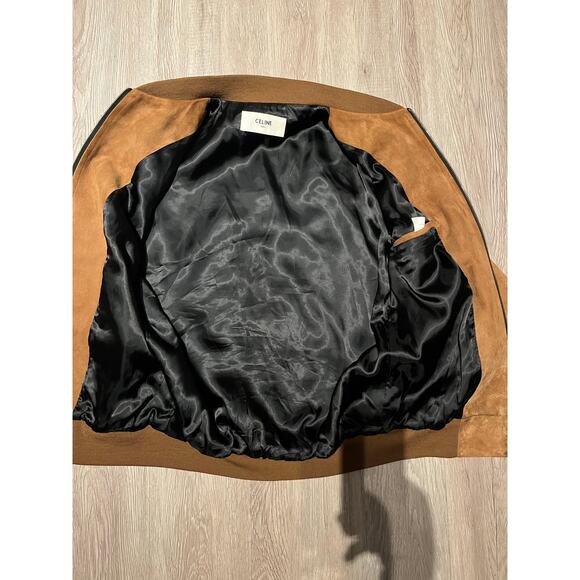 CELINE -Suede Leather Bomber Jacket / IT 46 - Picture 10 of 15